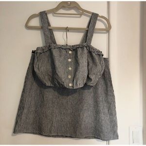 REFORMATION - STRIPE CROP TOP SKIRT SET